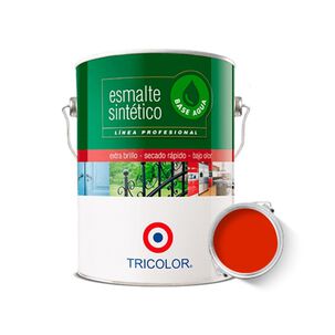 Esmalte Sintetico Base Agua Prof 1 Gl Rojo Mandarín Tricolor